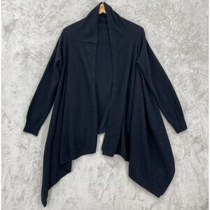 Cashmere Boutique Size L/ XL 100% Cashmere Black Open Front Cardigan Sweater